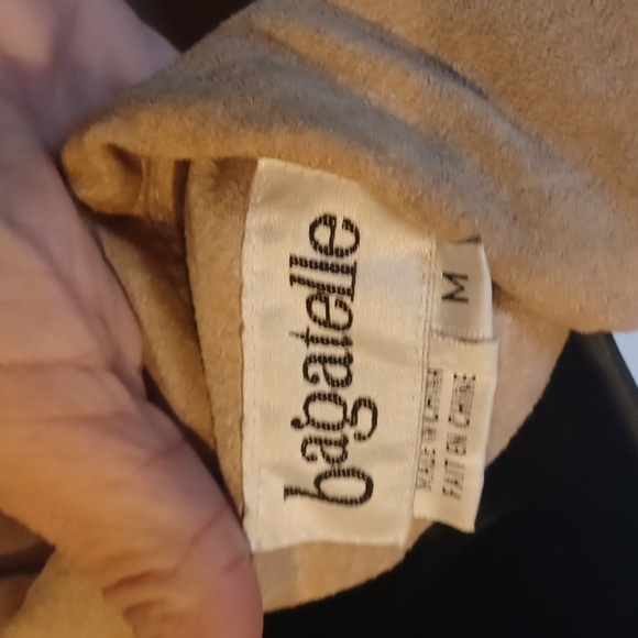 Bagatelle Anthropologie Nude Leather Jacket Pockets Medium - Picture 7 of 9